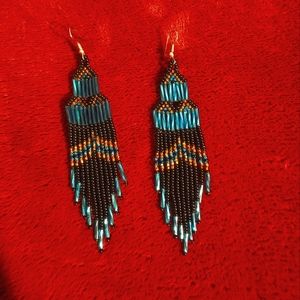 Beaded Waterfall 4" Chandelier Earrings